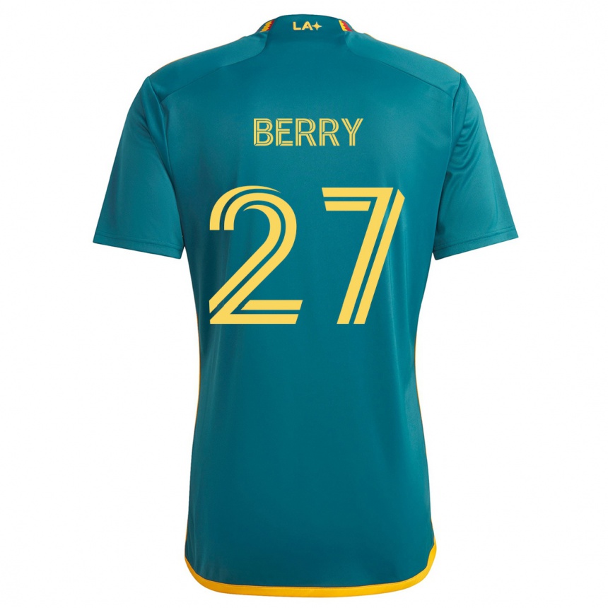 Niño Fútbol Camiseta Miguel Berry #27 Verde Amarillo 2ª Equipación 2024/25 Perú