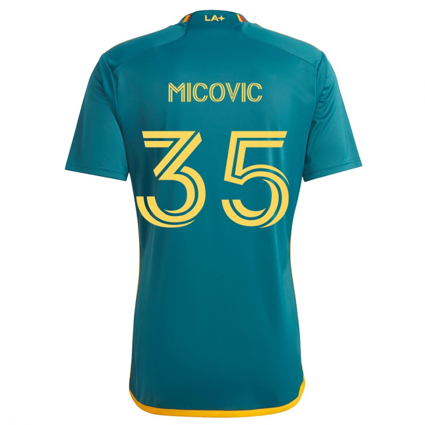 Niño Fútbol Camiseta Novak Micovic #35 Verde Amarillo 2ª Equipación 2024/25 Perú