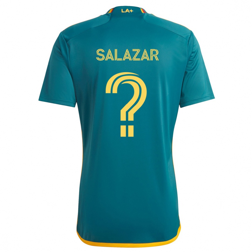 Niño Fútbol Camiseta Enrique Salazar #0 Verde Amarillo 2ª Equipación 2024/25 Perú