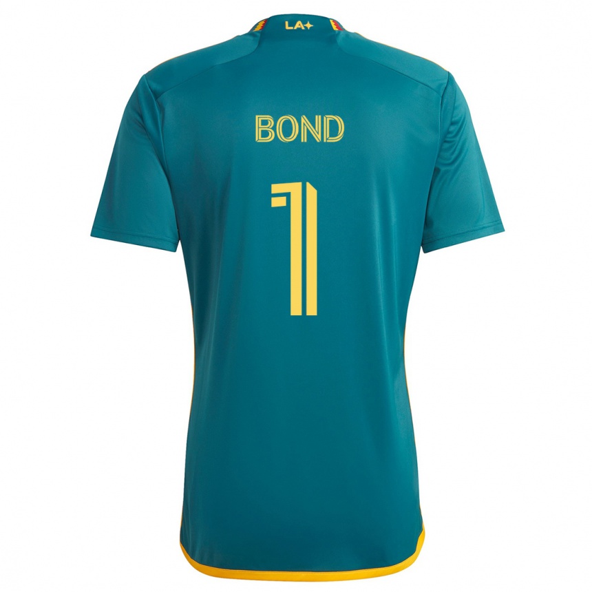 Niño Fútbol Camiseta Jonathan Bond #1 Verde Amarillo 2ª Equipación 2024/25 Perú