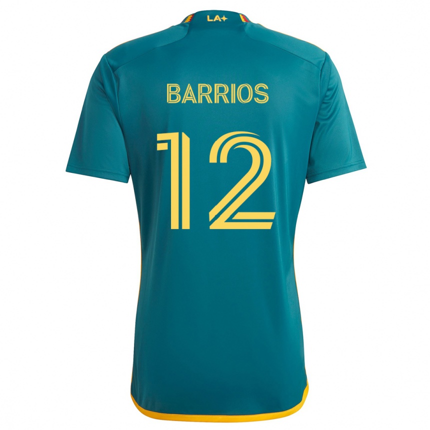 Niño Fútbol Camiseta Michael Barrios #12 Verde Amarillo 2ª Equipación 2024/25 Perú