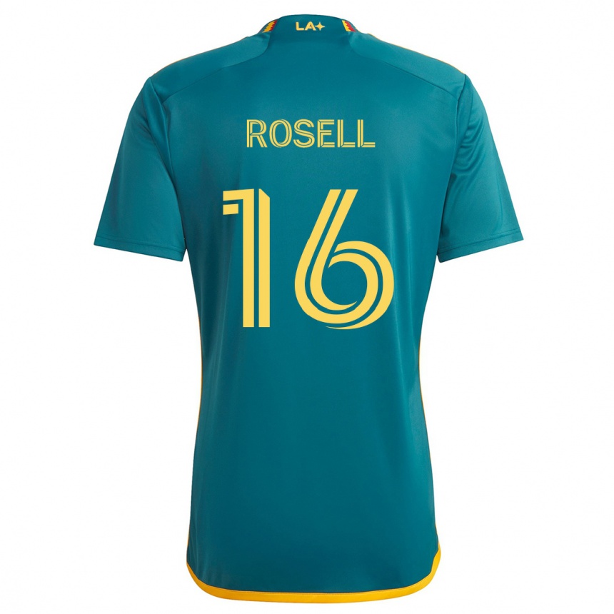 Niño Fútbol Camiseta Uri Rosell #16 Verde Amarillo 2ª Equipación 2024/25 Perú