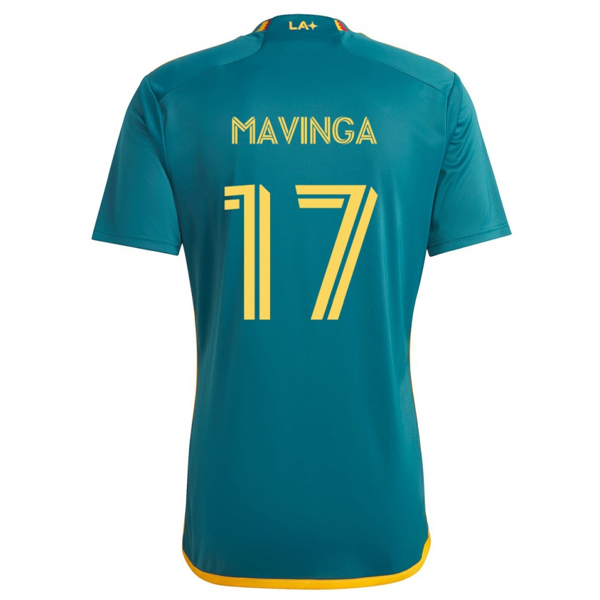 Niño Fútbol Camiseta Chris Mavinga #17 Verde Amarillo 2ª Equipación 2024/25 Perú