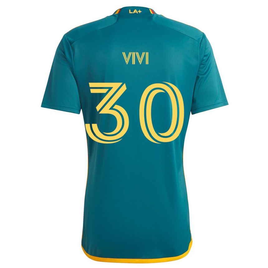 Niño Fútbol Camiseta Gino Vivi #30 Verde Amarillo 2ª Equipación 2024/25 Perú