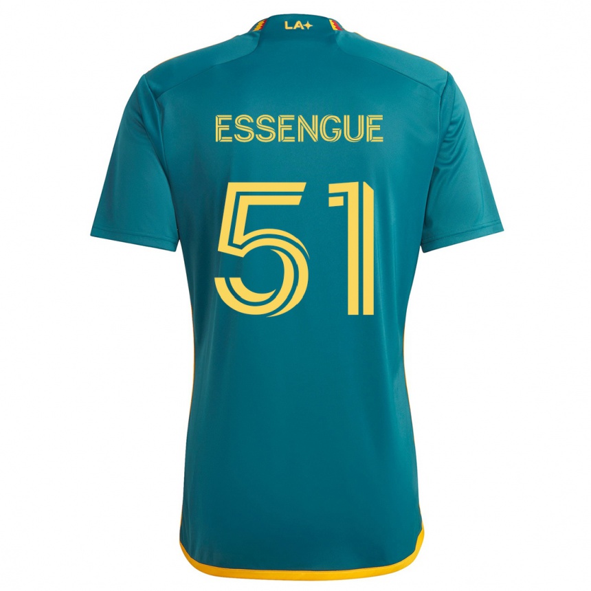 Niño Fútbol Camiseta Ascel Essengue #51 Verde Amarillo 2ª Equipación 2024/25 Perú