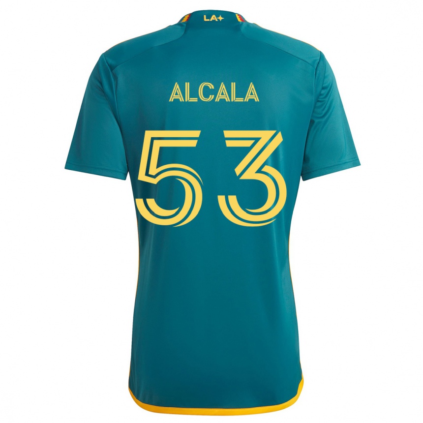 Niño Fútbol Camiseta Álex Alcalá #53 Verde Amarillo 2ª Equipación 2024/25 Perú