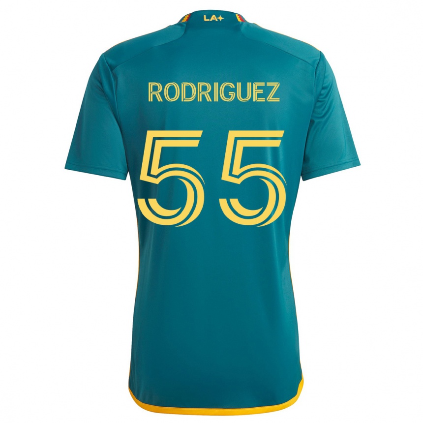 Niño Fútbol Camiseta Diego Rodriguez #55 Verde Amarillo 2ª Equipación 2024/25 Perú