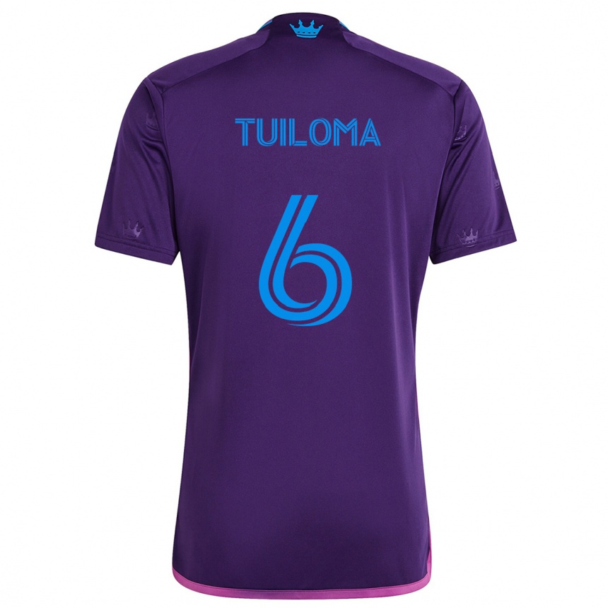 Niño Fútbol Camiseta Bill Tuiloma #6 Azul Morado 2ª Equipación 2024/25 Perú