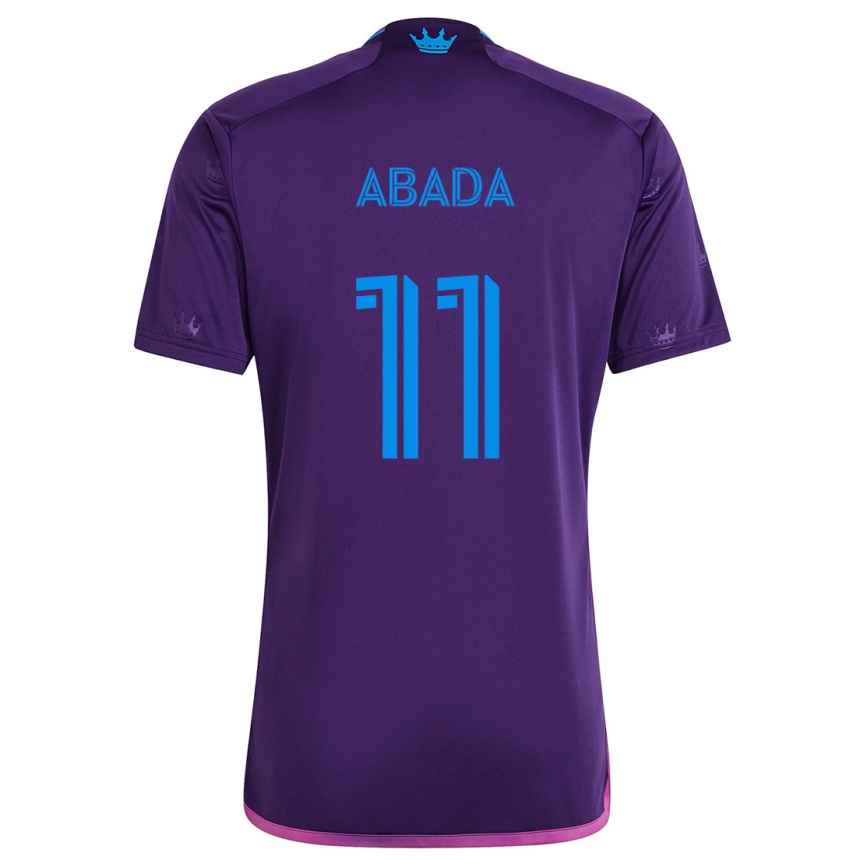 Niño Fútbol Camiseta Liel Abada #11 Azul Morado 2ª Equipación 2024/25 Perú