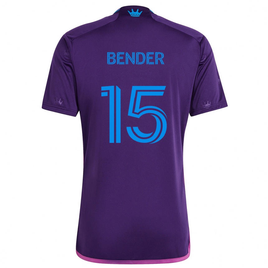 Niño Fútbol Camiseta Ben Bender #15 Azul Morado 2ª Equipación 2024/25 Perú