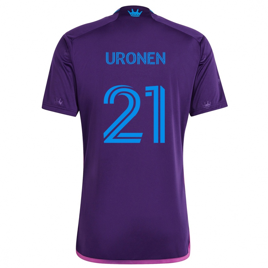 Niño Fútbol Camiseta Jere Uronen #21 Azul Morado 2ª Equipación 2024/25 Perú