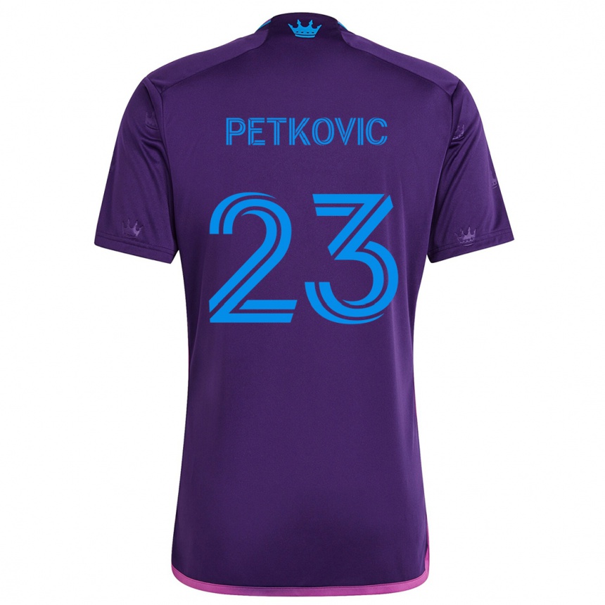 Niño Fútbol Camiseta Nikola Petkovic #23 Azul Morado 2ª Equipación 2024/25 Perú