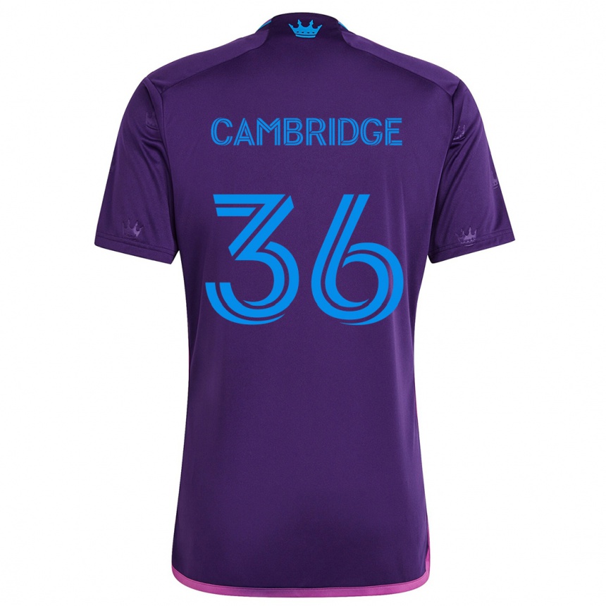 Niño Fútbol Camiseta Brandon Cambridge #36 Azul Morado 2ª Equipación 2024/25 Perú