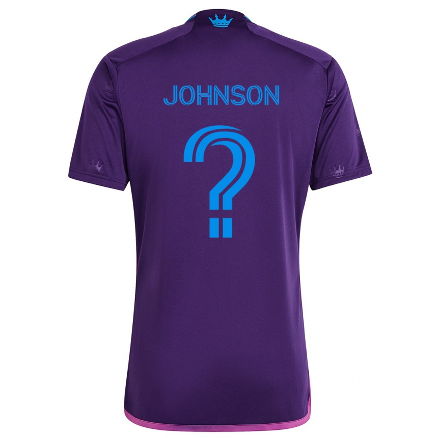 Niño Fútbol Camiseta Tate Johnson #0 Azul Morado 2ª Equipación 2024/25 Perú