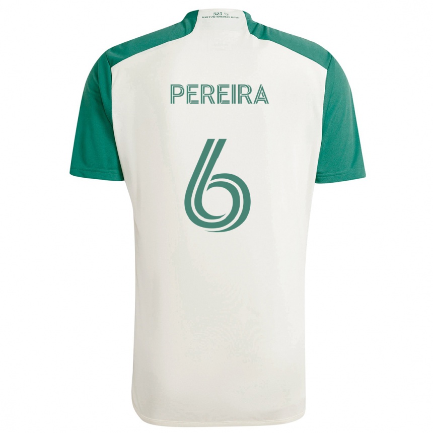 Niño Fútbol Camiseta Daniel Pereira #6 Colores Tostados Verde 2ª Equipación 2024/25 Perú