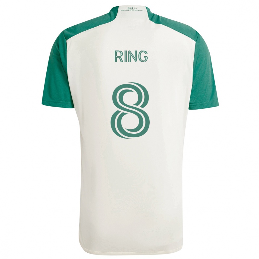 Niño Fútbol Camiseta Alexander Ring #8 Colores Tostados Verde 2ª Equipación 2024/25 Perú