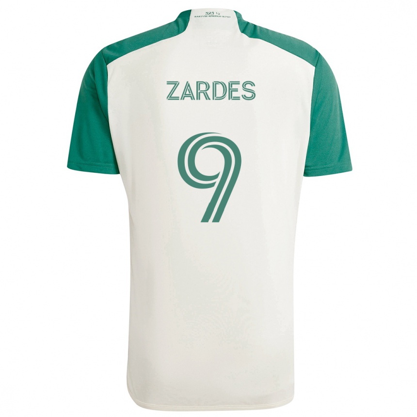 Niño Fútbol Camiseta Gyasi Zardes #9 Colores Tostados Verde 2ª Equipación 2024/25 Perú