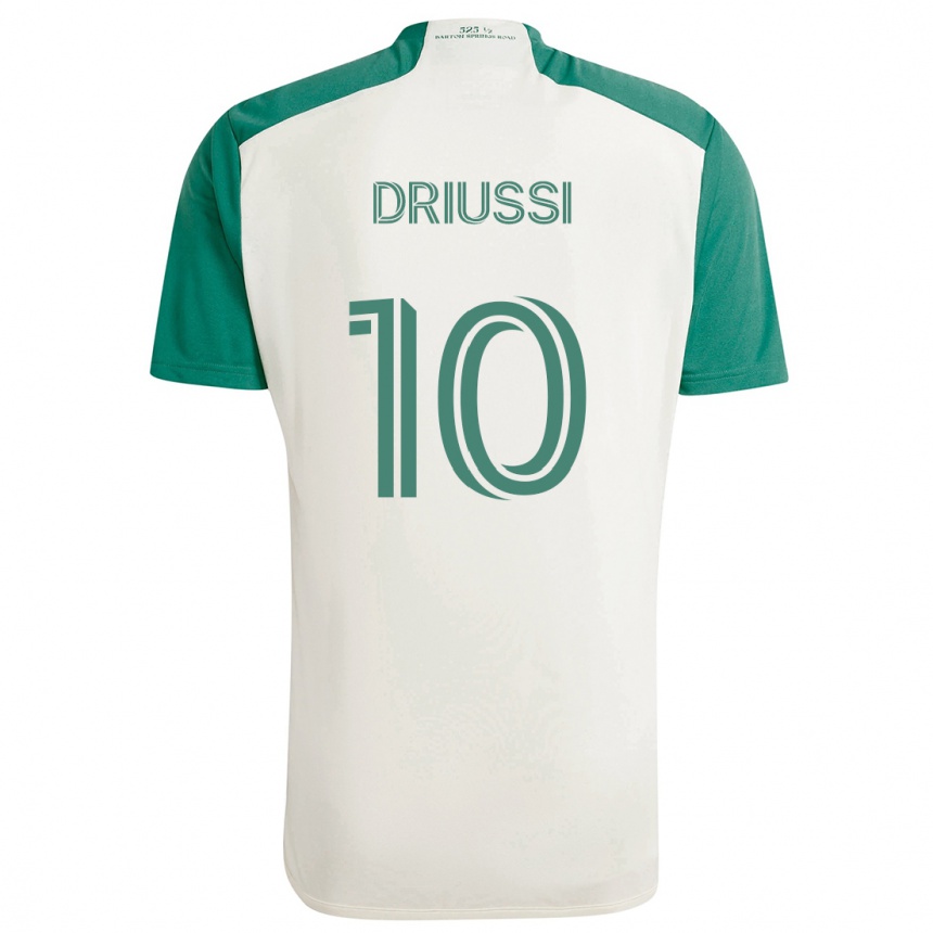 Niño Fútbol Camiseta Sebastián Driussi #10 Colores Tostados Verde 2ª Equipación 2024/25 Perú