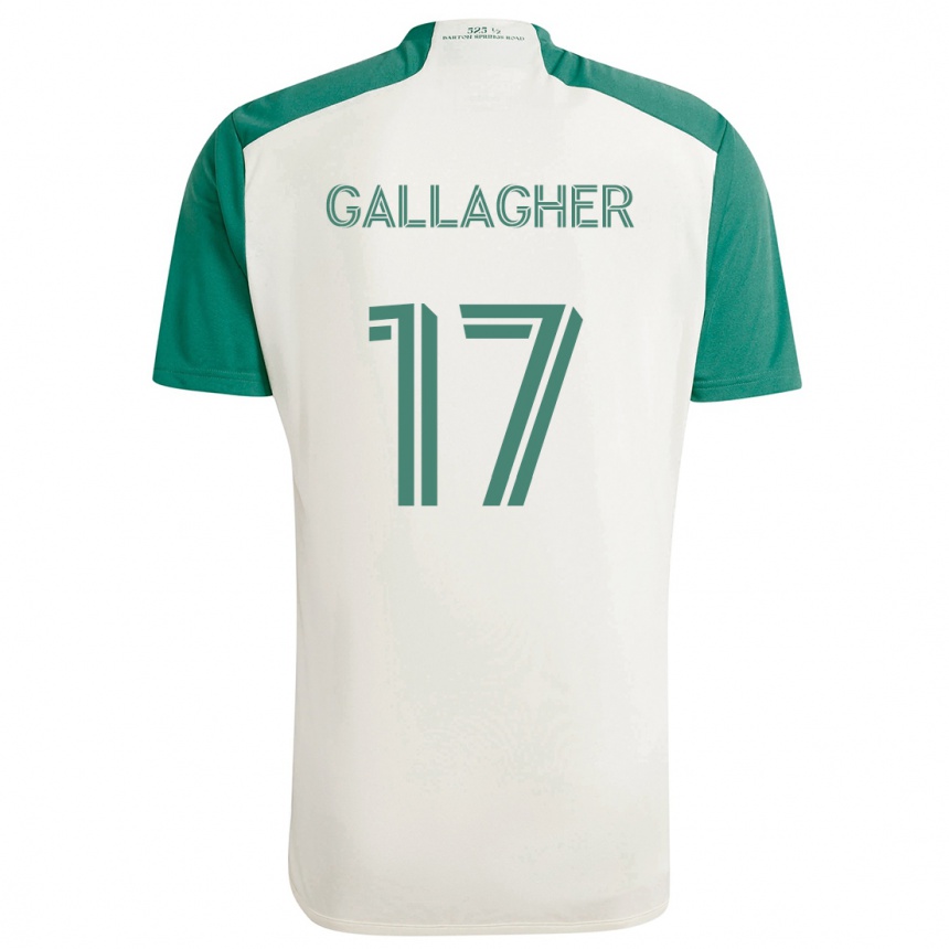 Niño Fútbol Camiseta Jon Gallagher #17 Colores Tostados Verde 2ª Equipación 2024/25 Perú