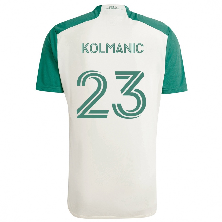 Niño Fútbol Camiseta Zan Kolmanic #23 Colores Tostados Verde 2ª Equipación 2024/25 Perú