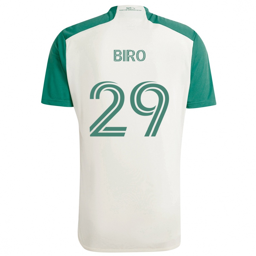 Niño Fútbol Camiseta Guilherme Biro #29 Colores Tostados Verde 2ª Equipación 2024/25 Perú