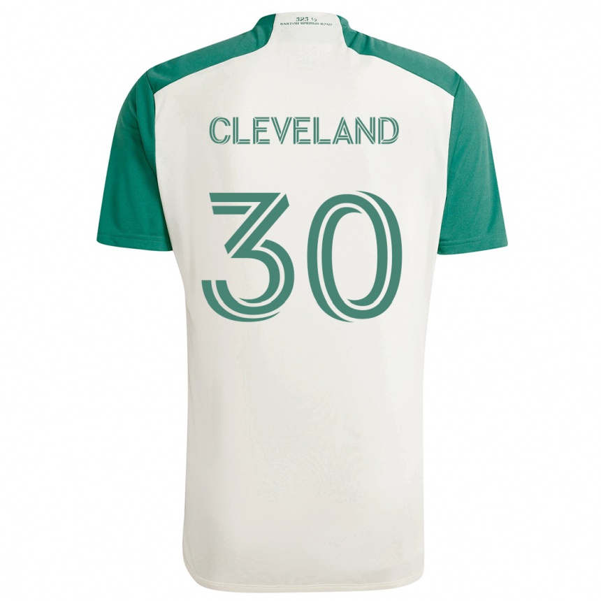 Niño Fútbol Camiseta Stefan Cleveland #30 Colores Tostados Verde 2ª Equipación 2024/25 Perú