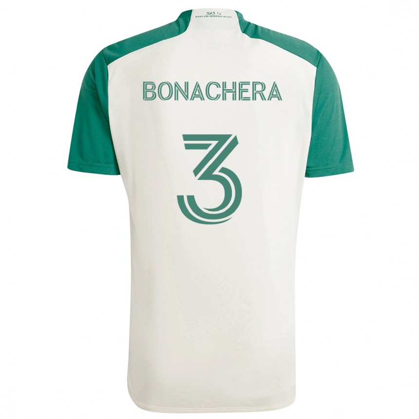 Niño Fútbol Camiseta Rubén Bonachera #3 Colores Tostados Verde 2ª Equipación 2024/25 Perú