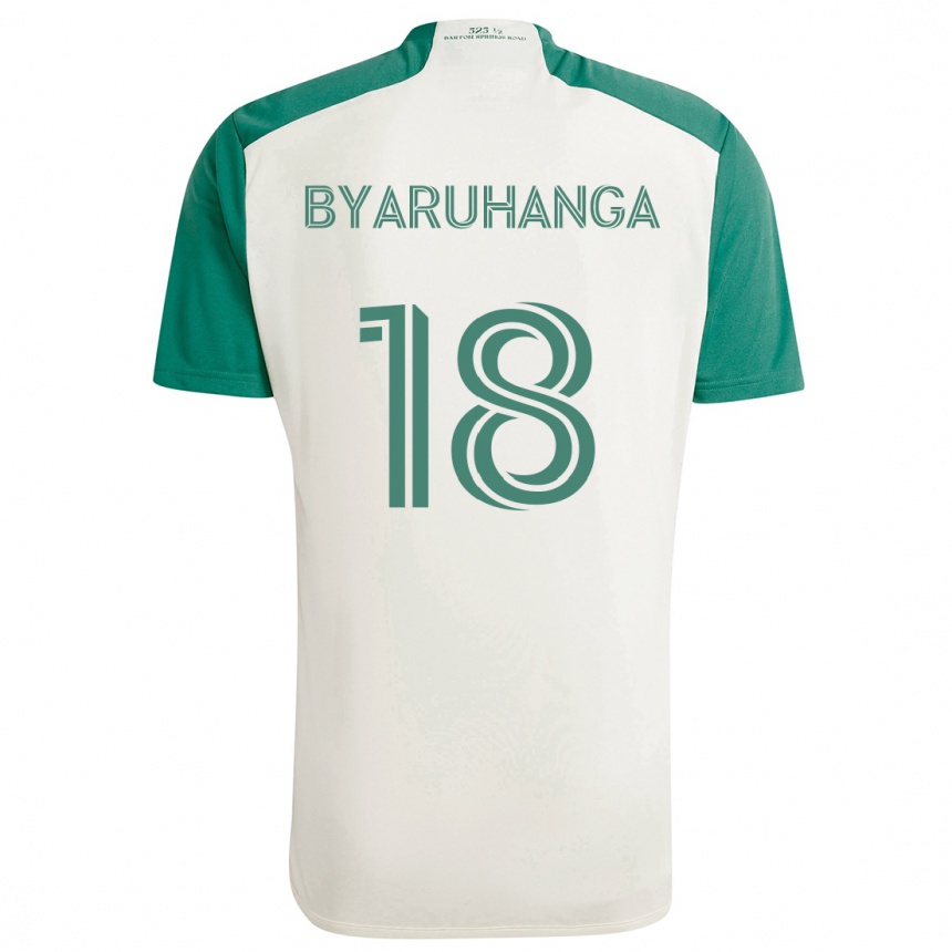 Niño Fútbol Camiseta Bobosi Byaruhanga #18 Colores Tostados Verde 2ª Equipación 2024/25 Perú