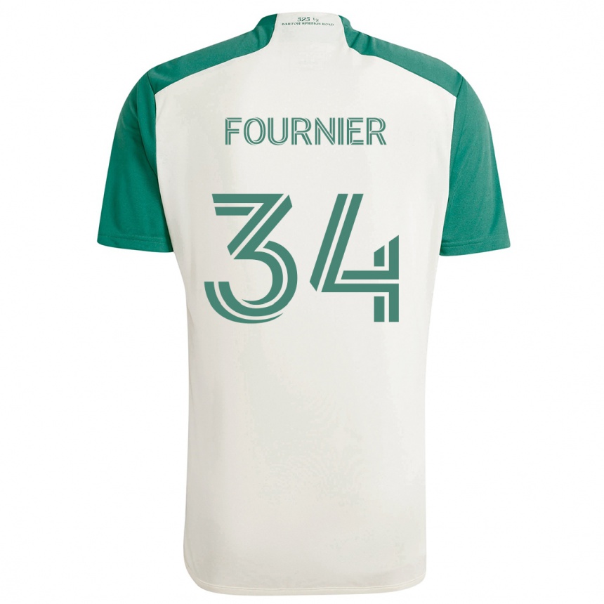 Niño Fútbol Camiseta Drake Fournier #34 Colores Tostados Verde 2ª Equipación 2024/25 Perú