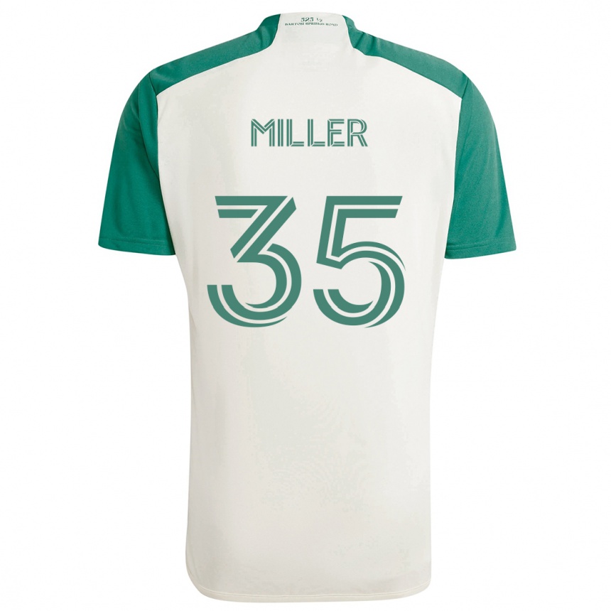 Niño Fútbol Camiseta Mason Miller #35 Colores Tostados Verde 2ª Equipación 2024/25 Perú