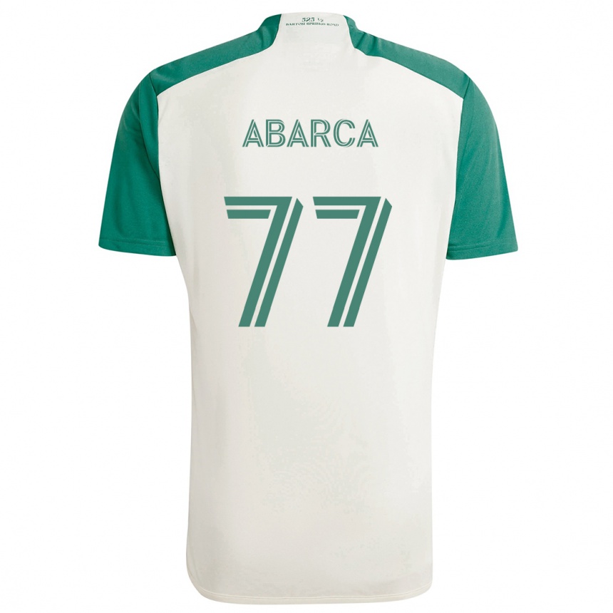 Niño Fútbol Camiseta Diego Abarca #77 Colores Tostados Verde 2ª Equipación 2024/25 Perú