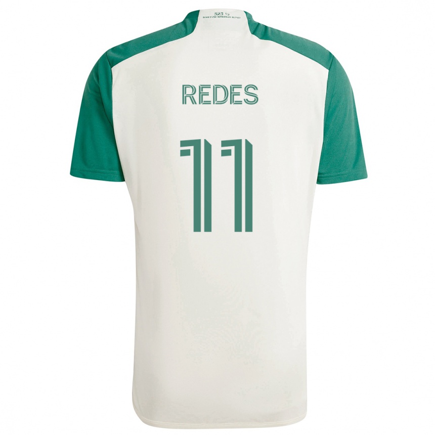 Niño Fútbol Camiseta Rodney Redes #11 Colores Tostados Verde 2ª Equipación 2024/25 Perú