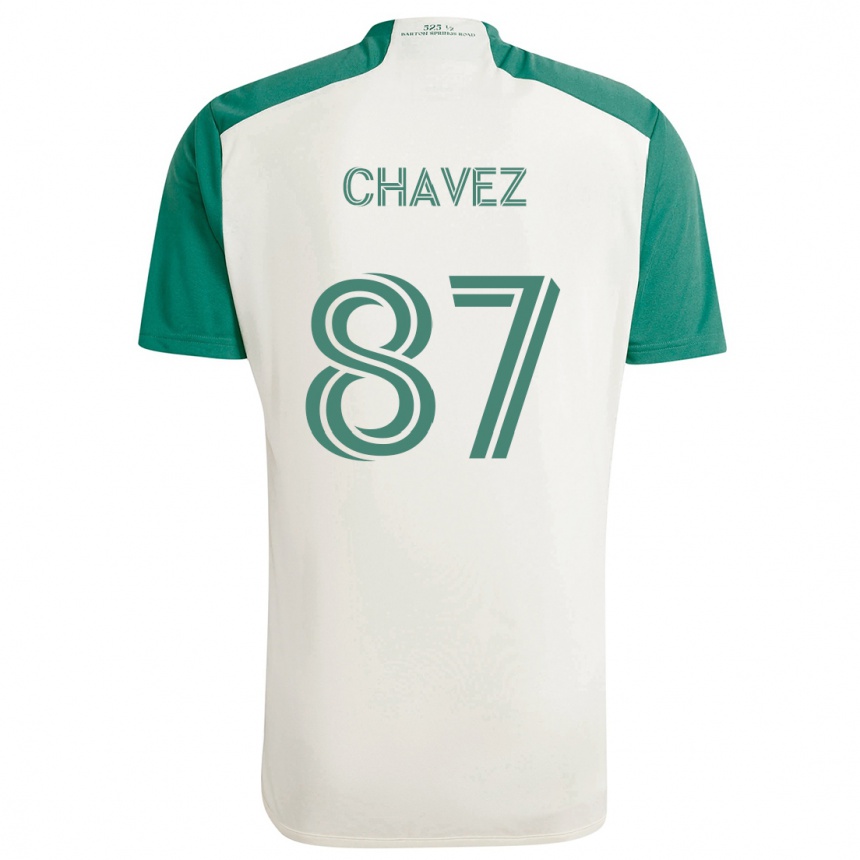 Niño Fútbol Camiseta Alfonso Ocampo-Chávez #87 Colores Tostados Verde 2ª Equipación 2024/25 Perú