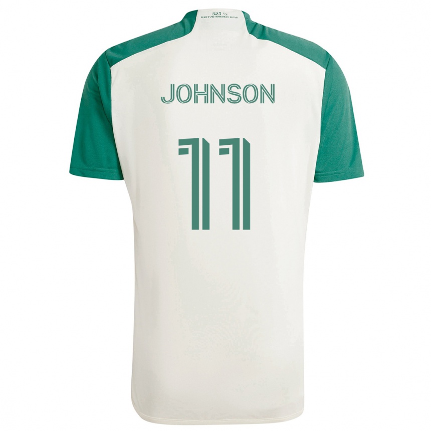 Niño Fútbol Camiseta Emmanuel Johnson #11 Colores Tostados Verde 2ª Equipación 2024/25 Perú