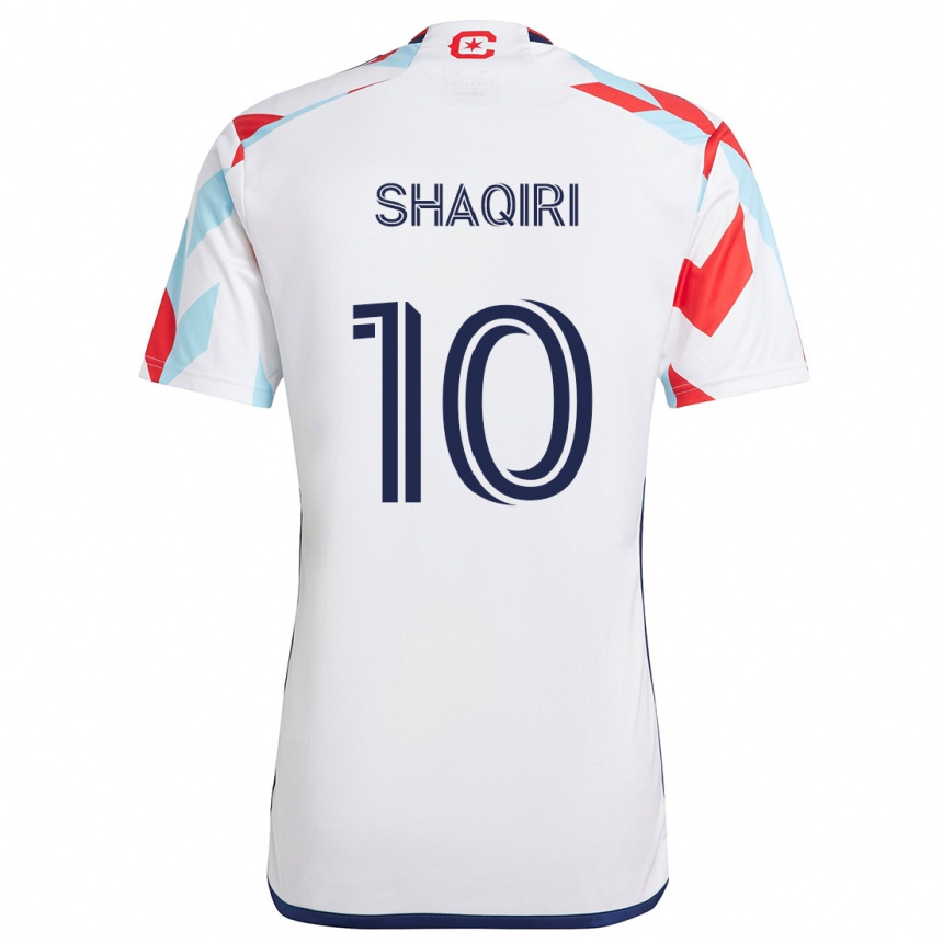 Niño Fútbol Camiseta Xherdan Shaqiri #10 Blanco Rojo Azul 2ª Equipación 2024/25 Perú