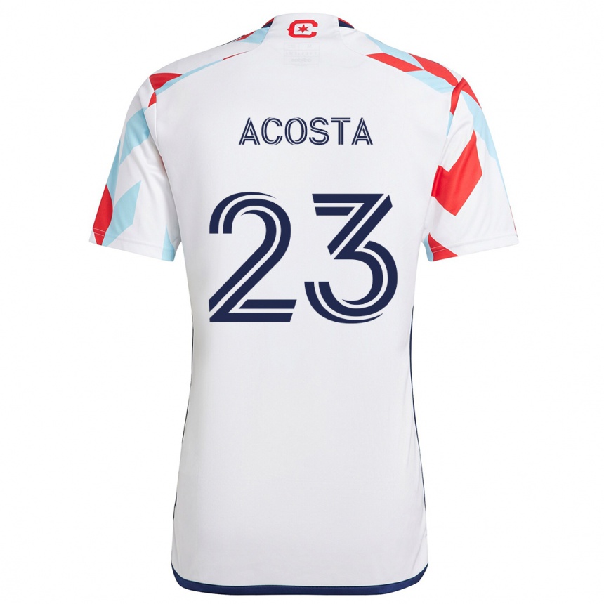 Niño Fútbol Camiseta Kellyn Acosta #23 Blanco Rojo Azul 2ª Equipación 2024/25 Perú