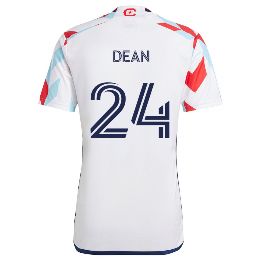 Niño Fútbol Camiseta Jonathan Dean #24 Blanco Rojo Azul 2ª Equipación 2024/25 Perú