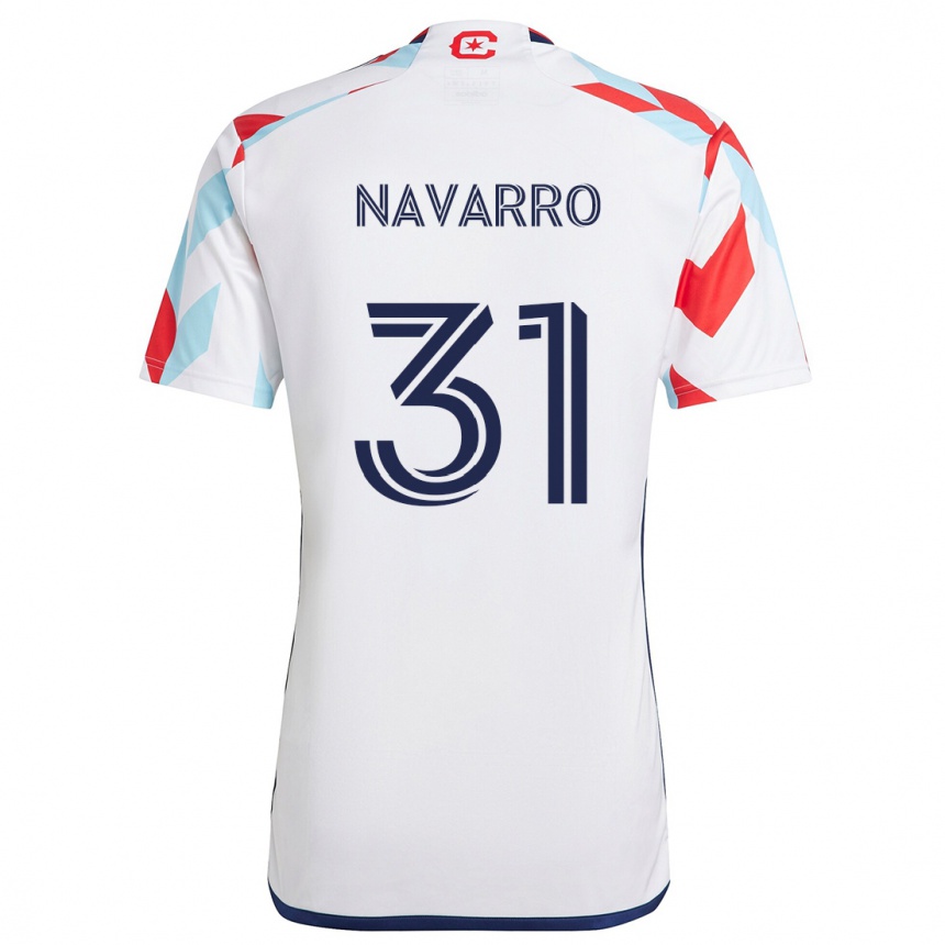 Niño Fútbol Camiseta Federico Navarro #31 Blanco Rojo Azul 2ª Equipación 2024/25 Perú