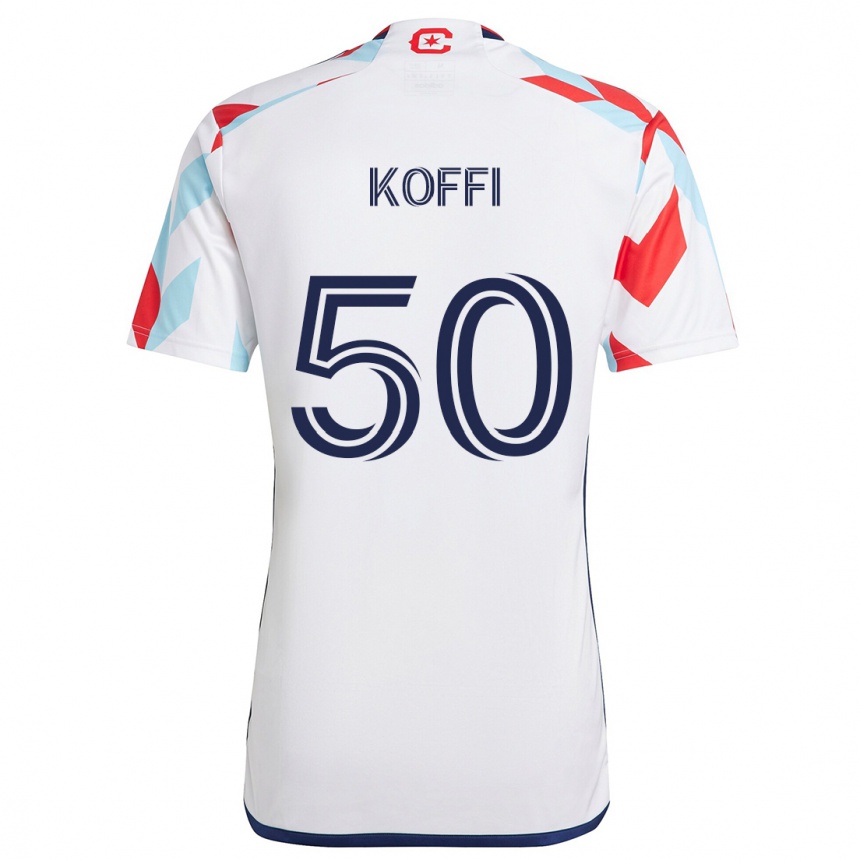 Niño Fútbol Camiseta Christian Koffi #50 Blanco Rojo Azul 2ª Equipación 2024/25 Perú