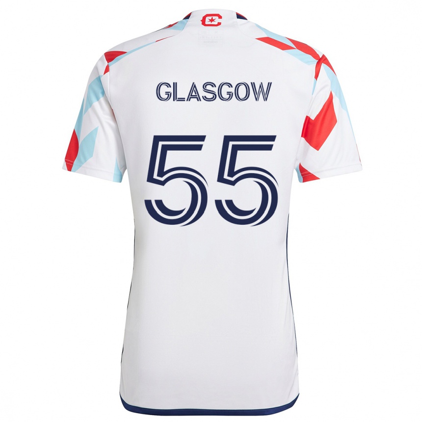 Niño Fútbol Camiseta Omari Glasgow #55 Blanco Rojo Azul 2ª Equipación 2024/25 Perú