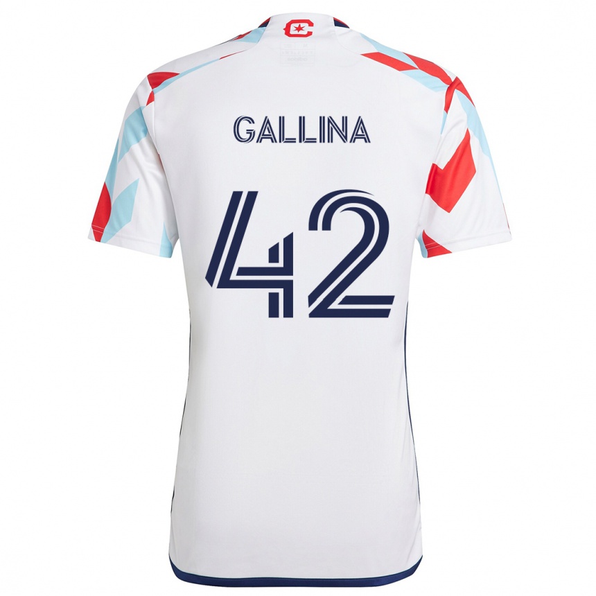 Niño Fútbol Camiseta Henrique Gallina #42 Blanco Rojo Azul 2ª Equipación 2024/25 Perú