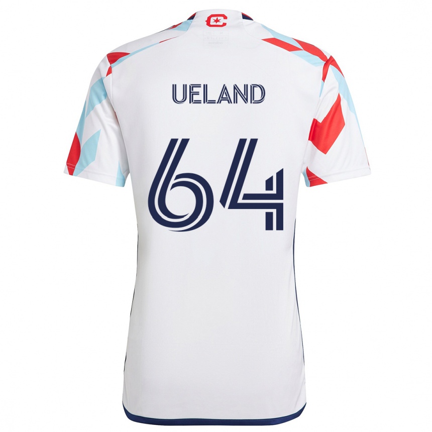 Niño Fútbol Camiseta Andreas Ueland #64 Blanco Rojo Azul 2ª Equipación 2024/25 Perú