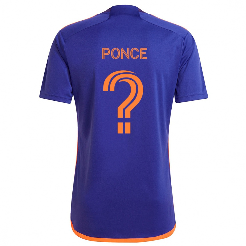 Niño Fútbol Camiseta Ezequiel Ponce #0 Púrpura Naranja 2ª Equipación 2024/25 Perú