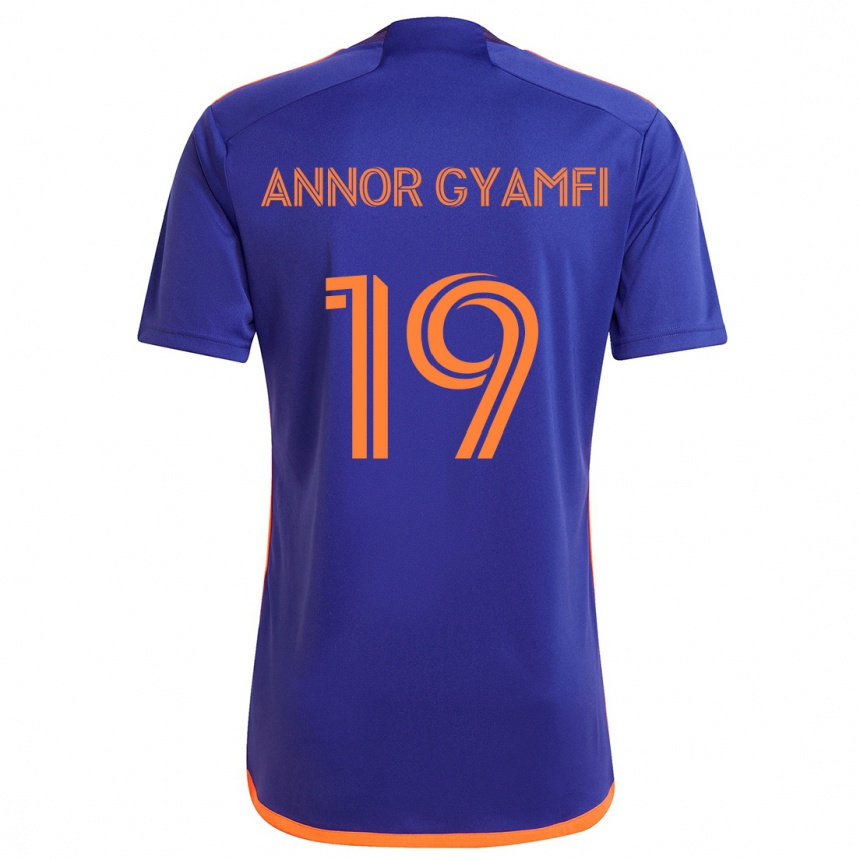 Niño Fútbol Camiseta Stephen Annor Gyamfi #19 Púrpura Naranja 2ª Equipación 2024/25 Perú