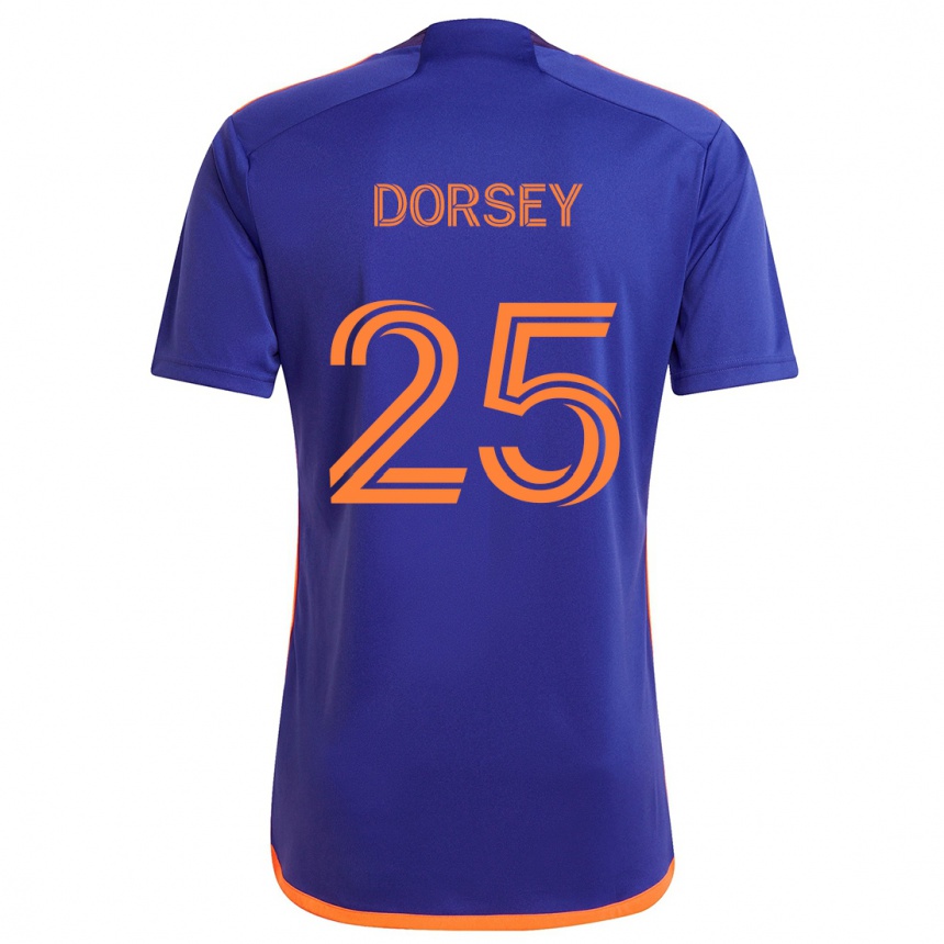 Niño Fútbol Camiseta Griffin Dorsey #25 Púrpura Naranja 2ª Equipación 2024/25 Perú