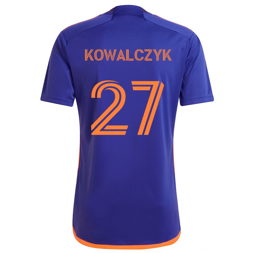 Niño Fútbol Camiseta Sebastian Kowalczyk #27 Púrpura Naranja 2ª Equipación 2024/25 Perú