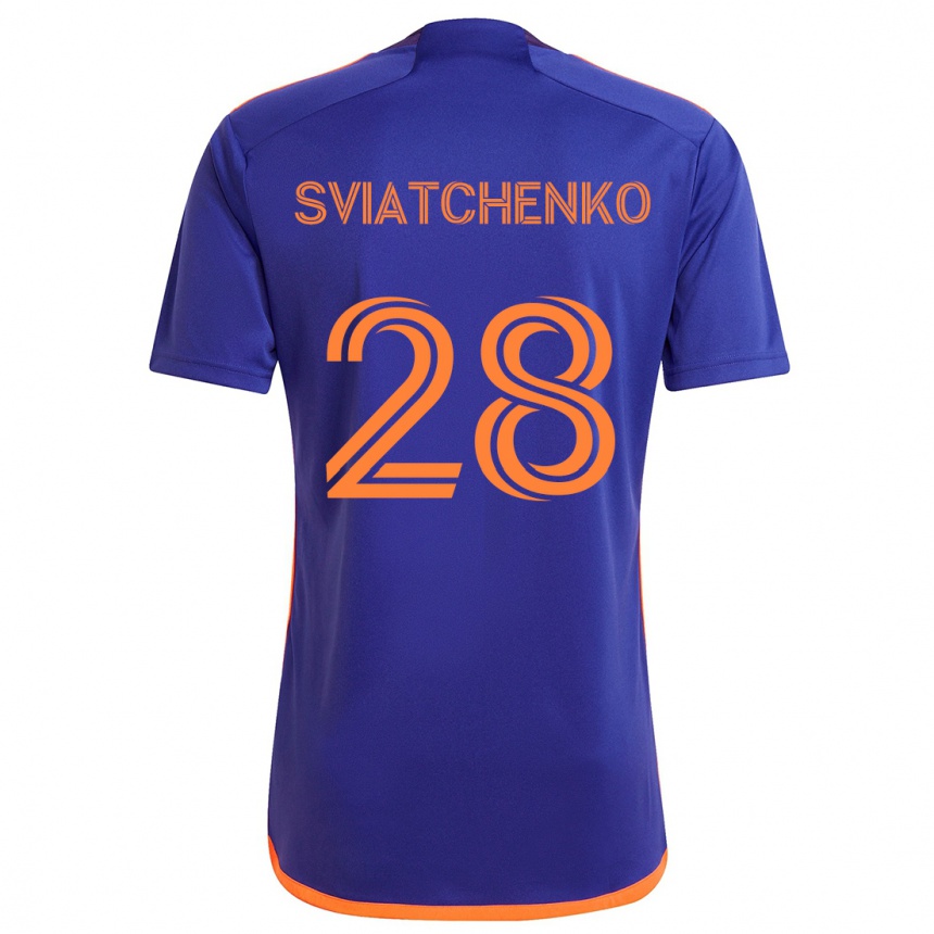 Niño Fútbol Camiseta Erik Sviatchenko #28 Púrpura Naranja 2ª Equipación 2024/25 Perú