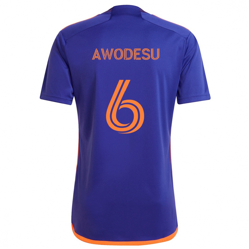 Niño Fútbol Camiseta Femi Awodesu #6 Púrpura Naranja 2ª Equipación 2024/25 Perú