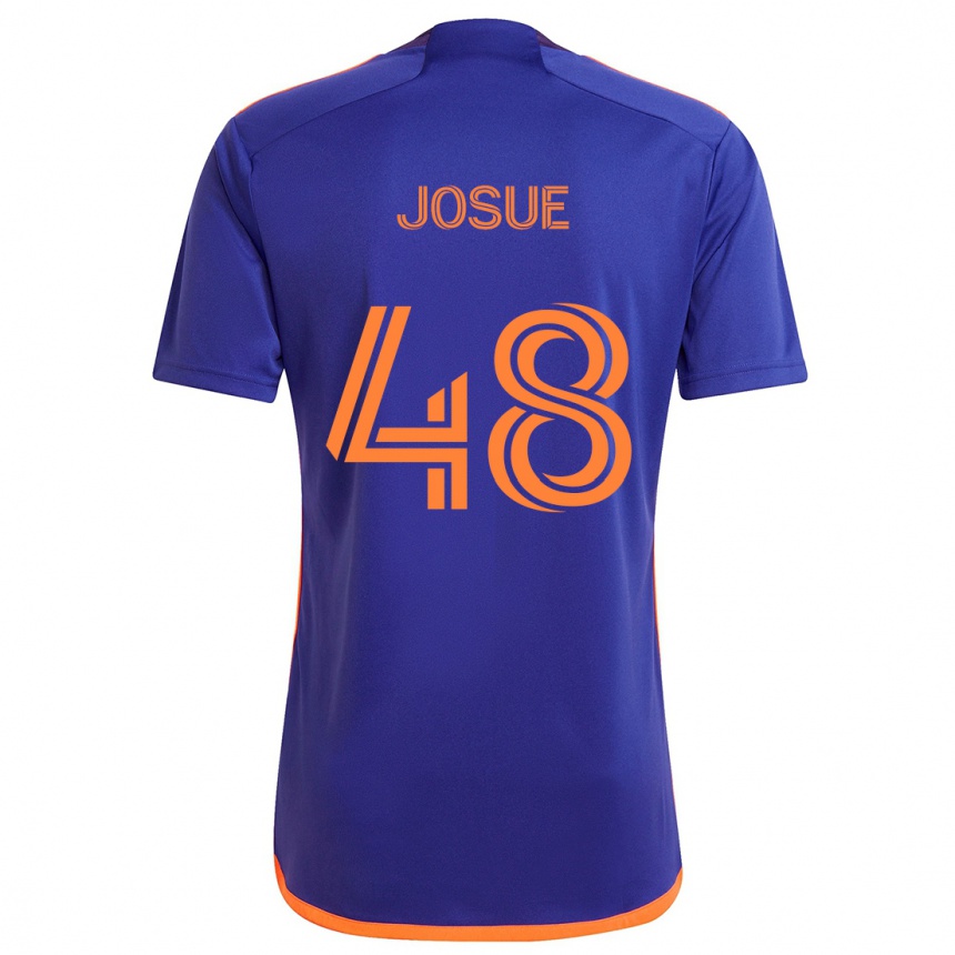 Niño Fútbol Camiseta Josué #48 Púrpura Naranja 2ª Equipación 2024/25 Perú