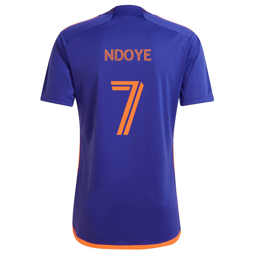 Niño Fútbol Camiseta Papa Ndoye #7 Púrpura Naranja 2ª Equipación 2024/25 Perú